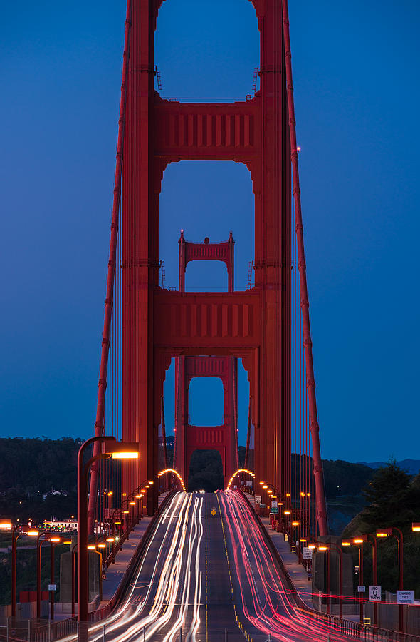 Transportation Photograph - Golden Gate Dawn by Steve Gadomski