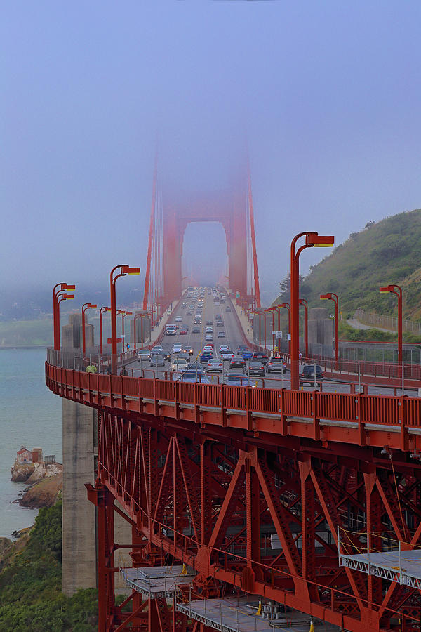 Golden Gate Framed By The Fog Photograph by Viktor Savchenko