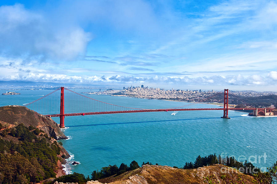 Golden Gate Bridge Photograph - Golden Gate Glory - Golden Gate Bridge in San Francisco California by Jamie Pham