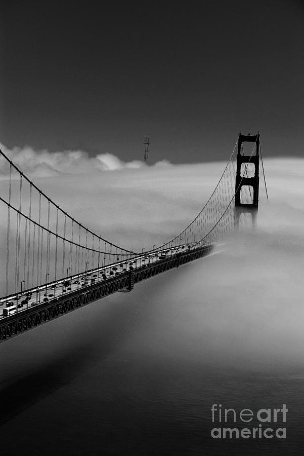 Golden Gate in B W Photograph by David Bearden