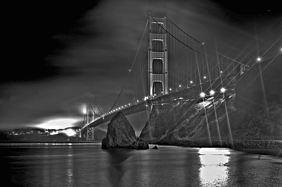 Golden Gate in black and white Photograph by SC Heffner