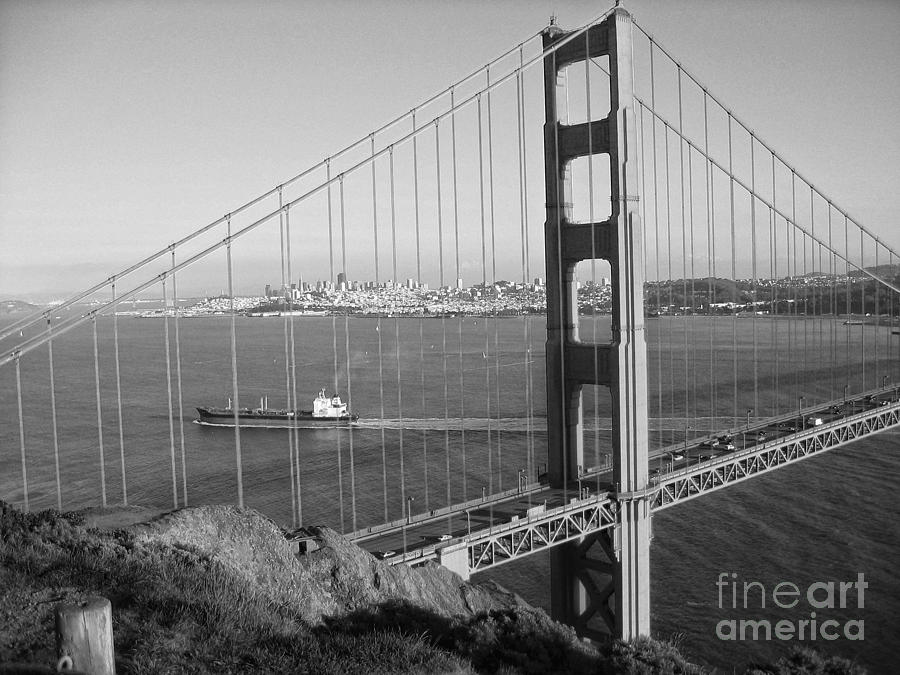 Golden Gate In BW Photograph by Timothy Hacker