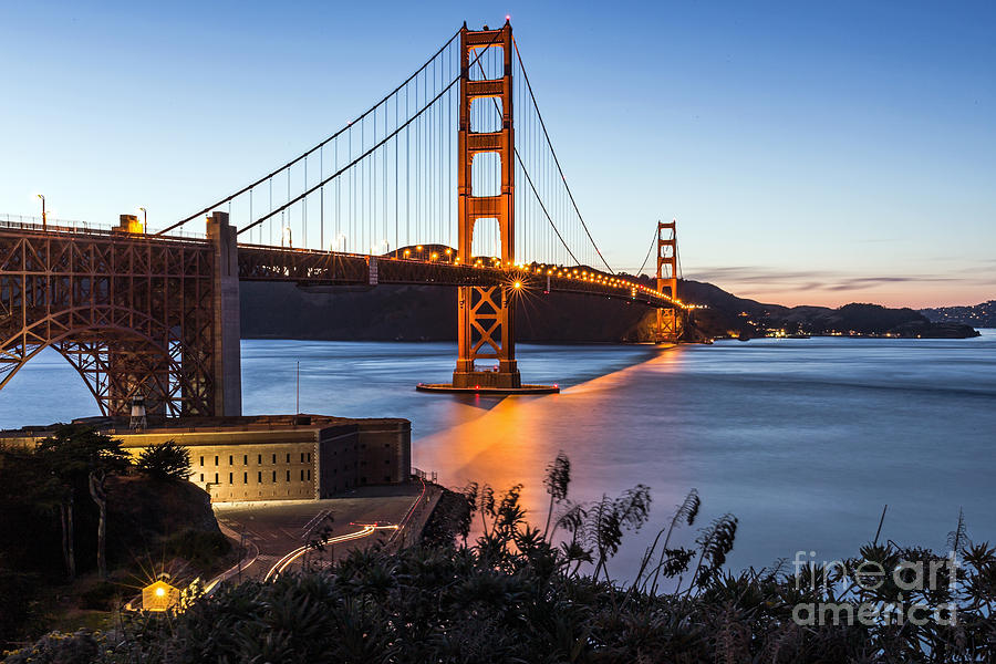 Golden Gate Night Photograph by Kate Brown