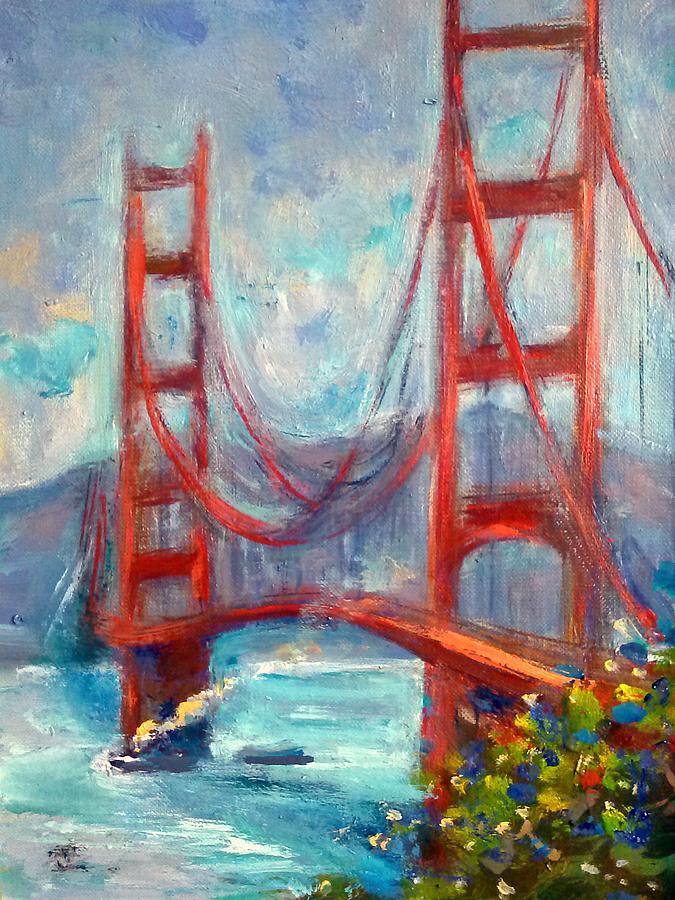 Golden Gate Oil Sketch Painting by Philip Corley