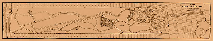 Map of Golden Gate Park 1896 Photograph by Andrew Fare