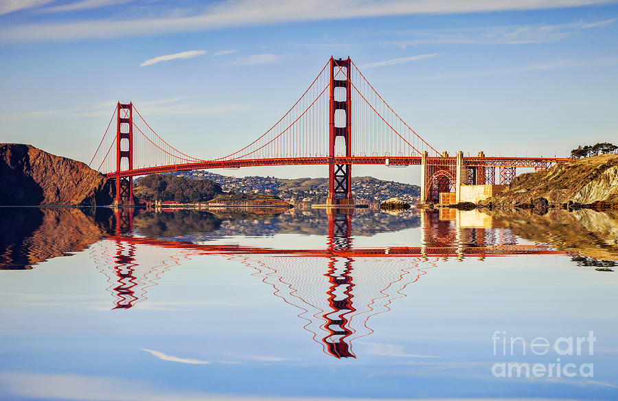 Golden Gate Reflection Photograph by Colin and Linda McKie