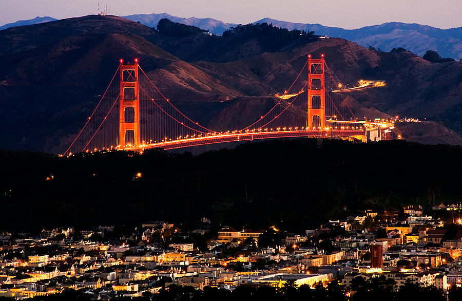 Architecture Photograph - Golden Gate Sunrise by Kyle Simpson