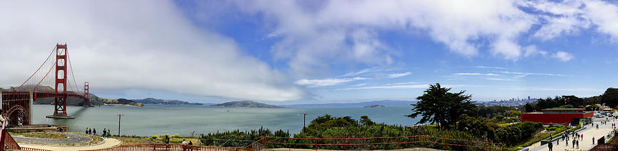 Golden Gate to City Panorama Photograph by Paul Anderson