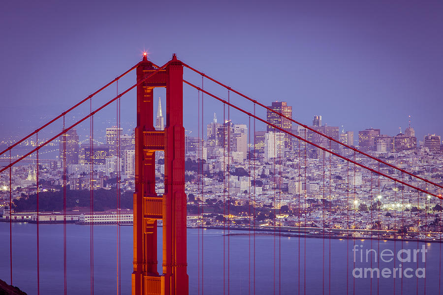 Golden Gate Twilight - San Francisco California Photograph by Brian Jannsen