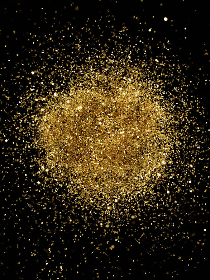 Golden Glitter Explosion Photograph by Stilllifephotographer
