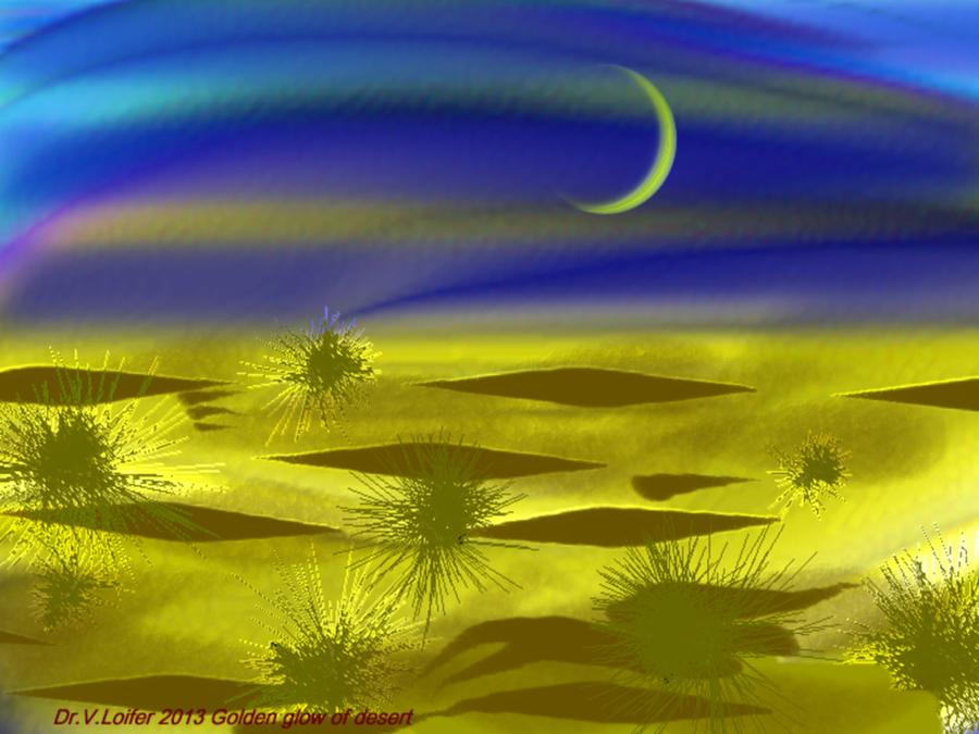 Golden glow of desert Digital Art by Dr Loifer Vladimir