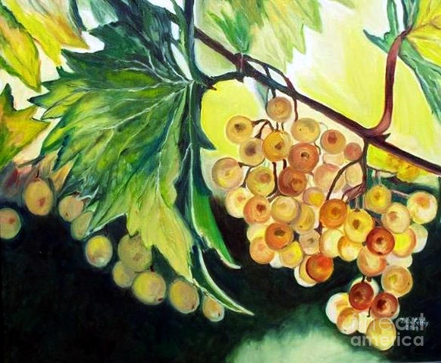 Golden Grapes Painting by Julie Brugh Riffey