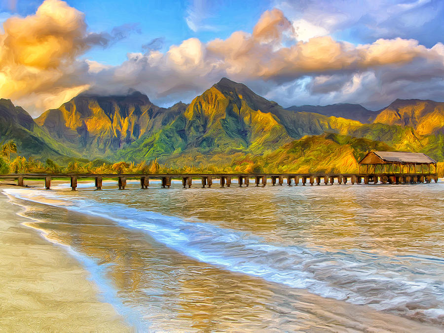 Paradise Painting - Golden Hanalei Morning by Dominic Piperata