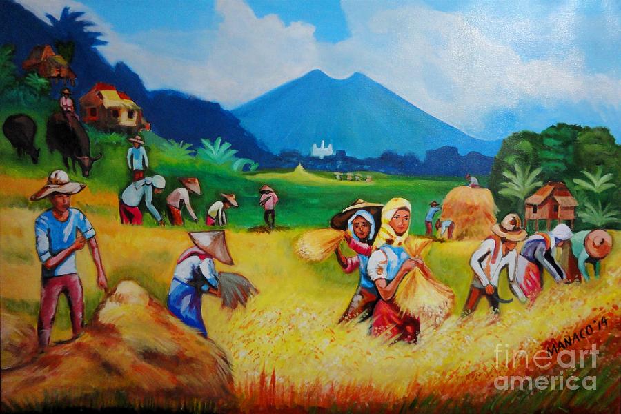 Harvest Painting - Golden Harvest by Ferdz Manaco