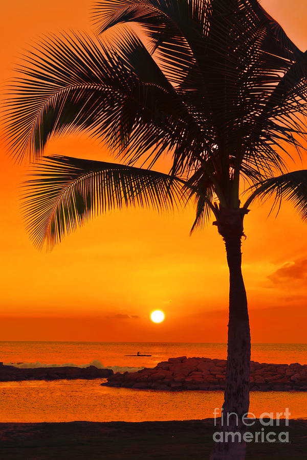 Ocean Sunset Photograph - Golden Hawaiian Sunset by Aloha Art