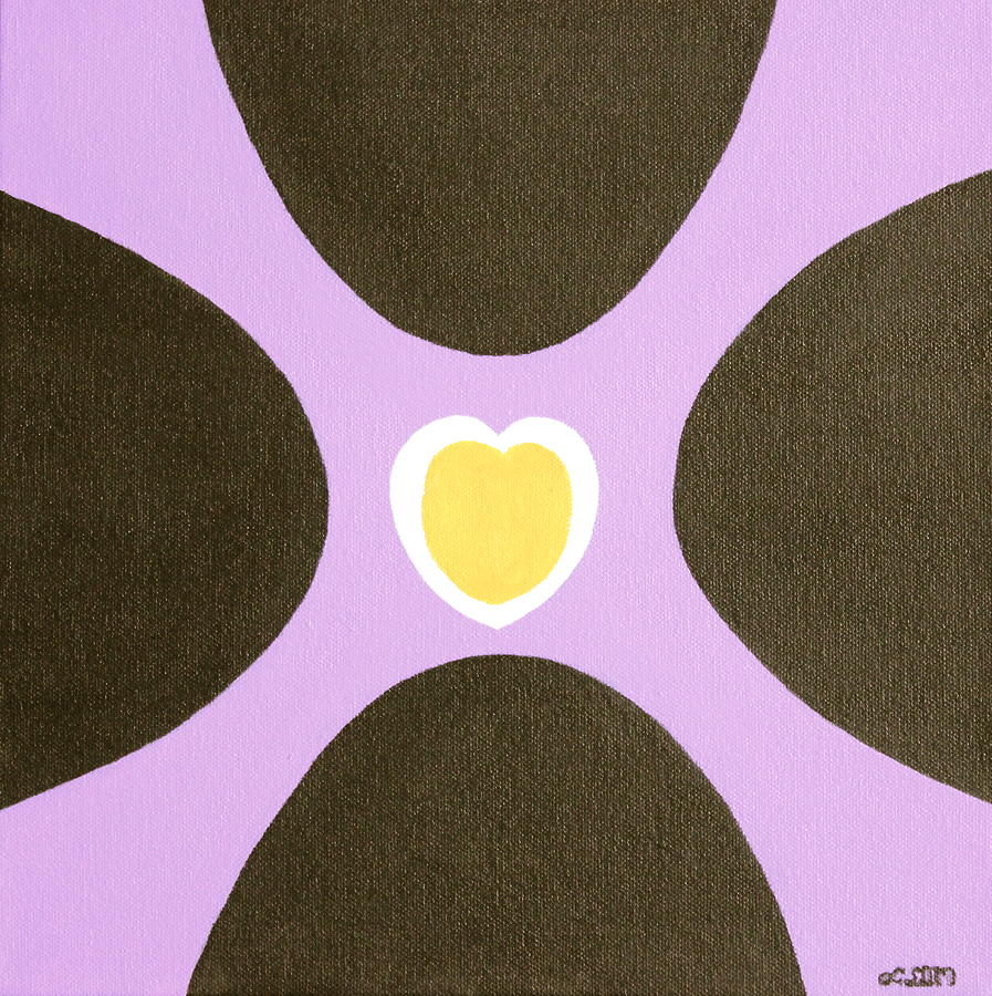 Golden Heart 2 Painting by Lorna Maza