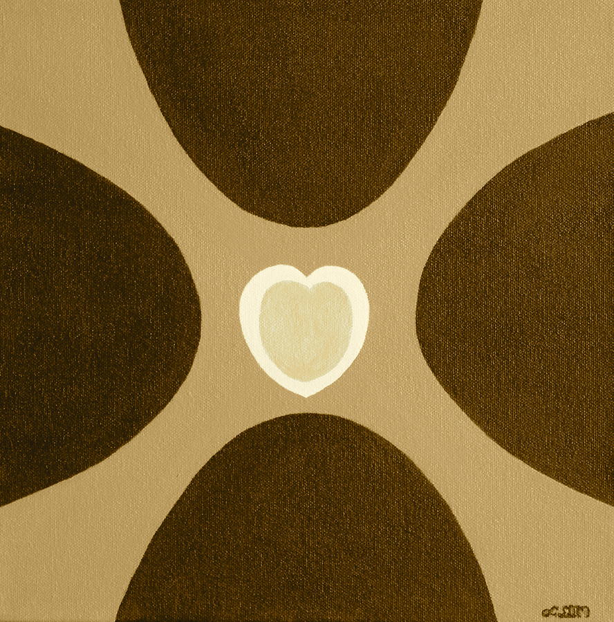 Golden Heart 3 Painting by Lorna Maza