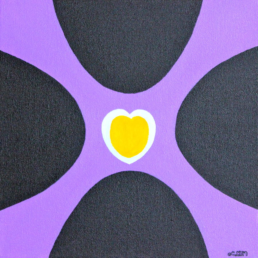 Golden Heart Painting by Lorna Maza