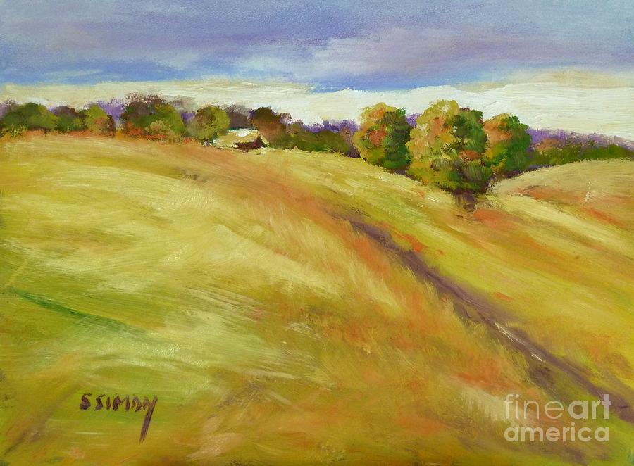 Golden Hills Painting by Sally Simon