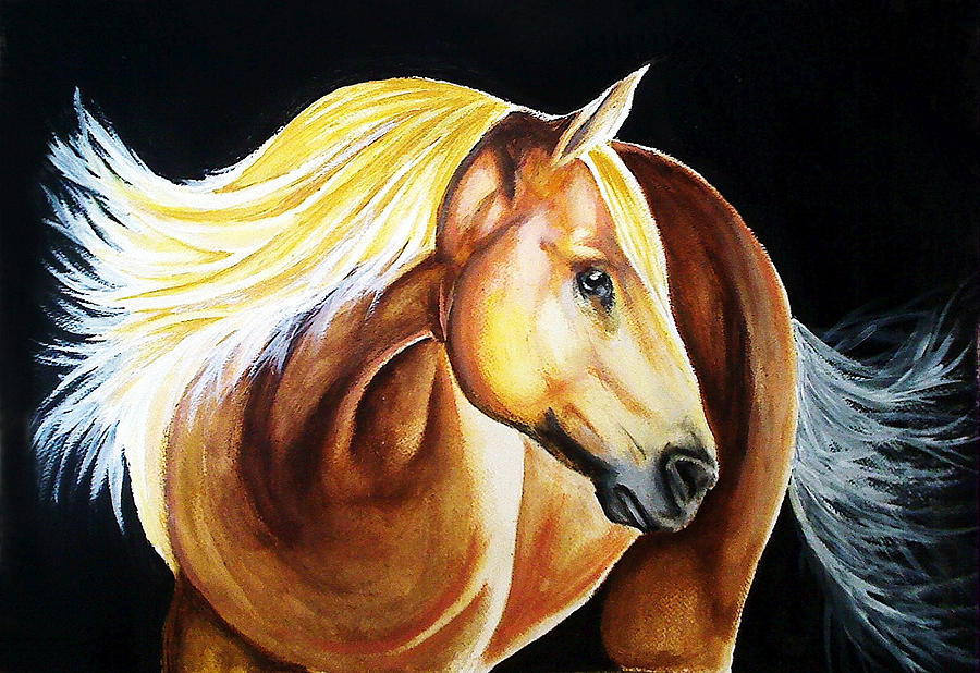 Golden Horse Painting Painting by Desire Doecette