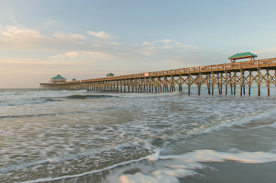 Golden Hour At Folly Beach Pier Charleston SC Photograph by Willie ...