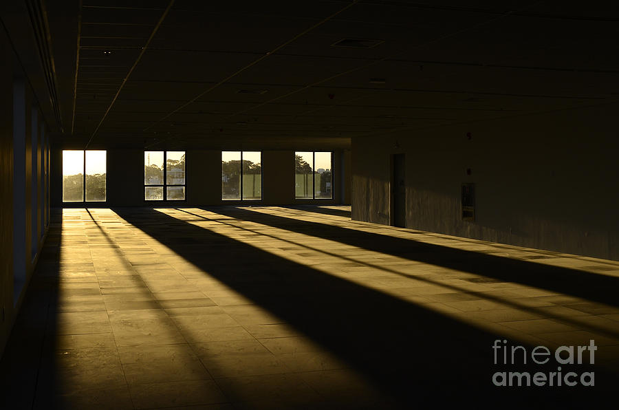 Golden Hour Through the Windows of an Empty Floor Photograph by Carlos Alkmin