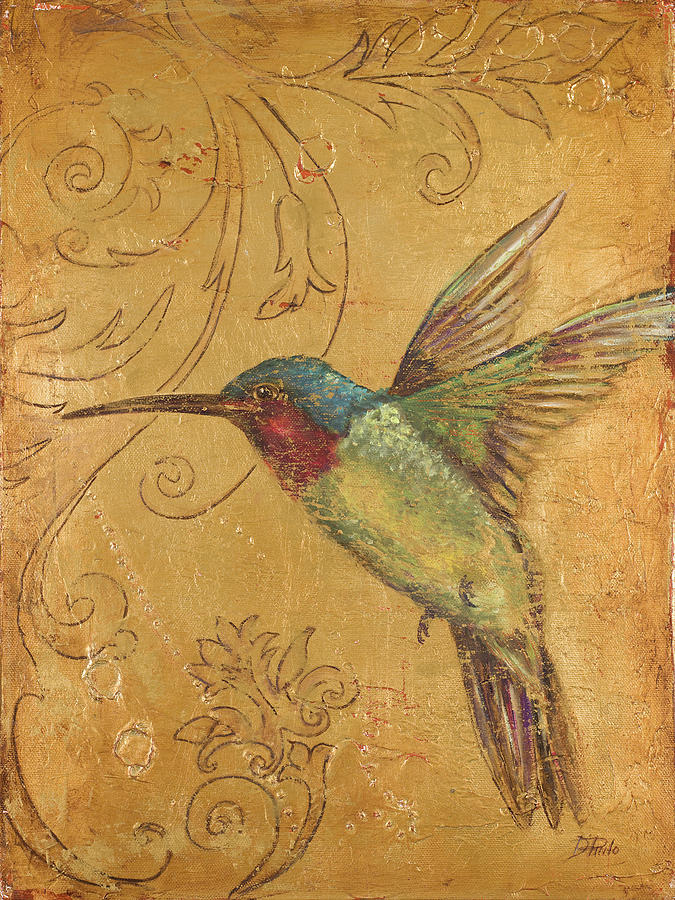 Hummingbird Painting - Golden Hummingbird II by Patricia Pinto