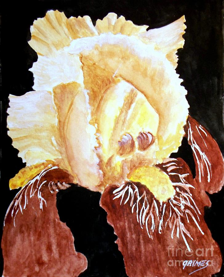 Golden Iris Painting by Carol Grimes
