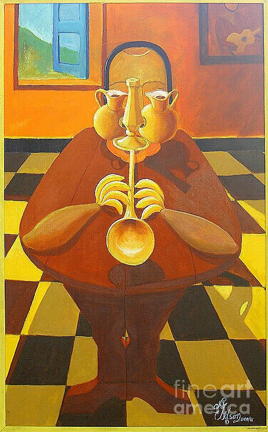 Golden Jazzman Painting by David G Wilson