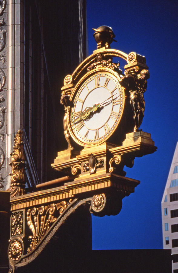 Golden Kaufmans Clock Pittsburgh Photograph