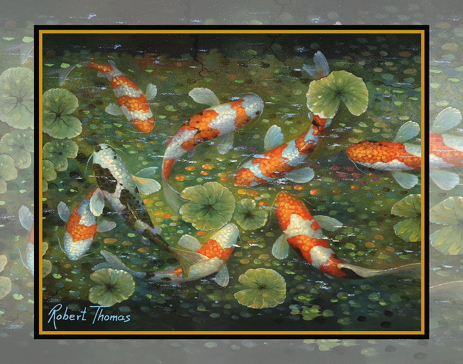 Golden Koi Painting By Robert Thomas - Fine Art America