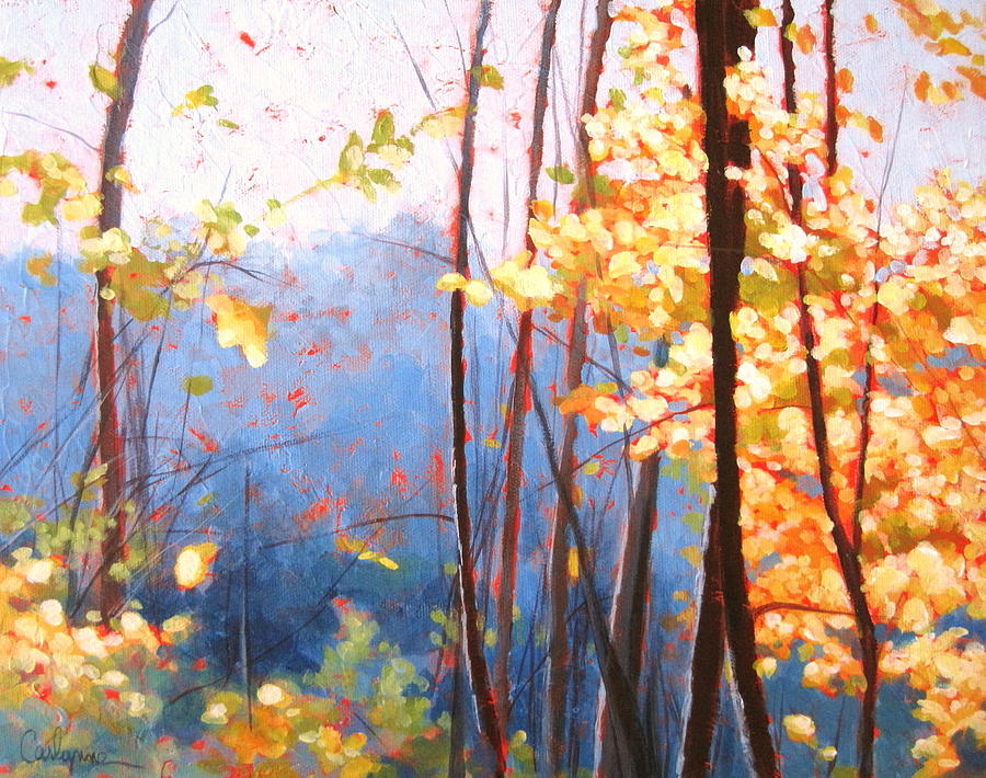 Tree Painting - Golden Leaves by Carlynne Hershberger