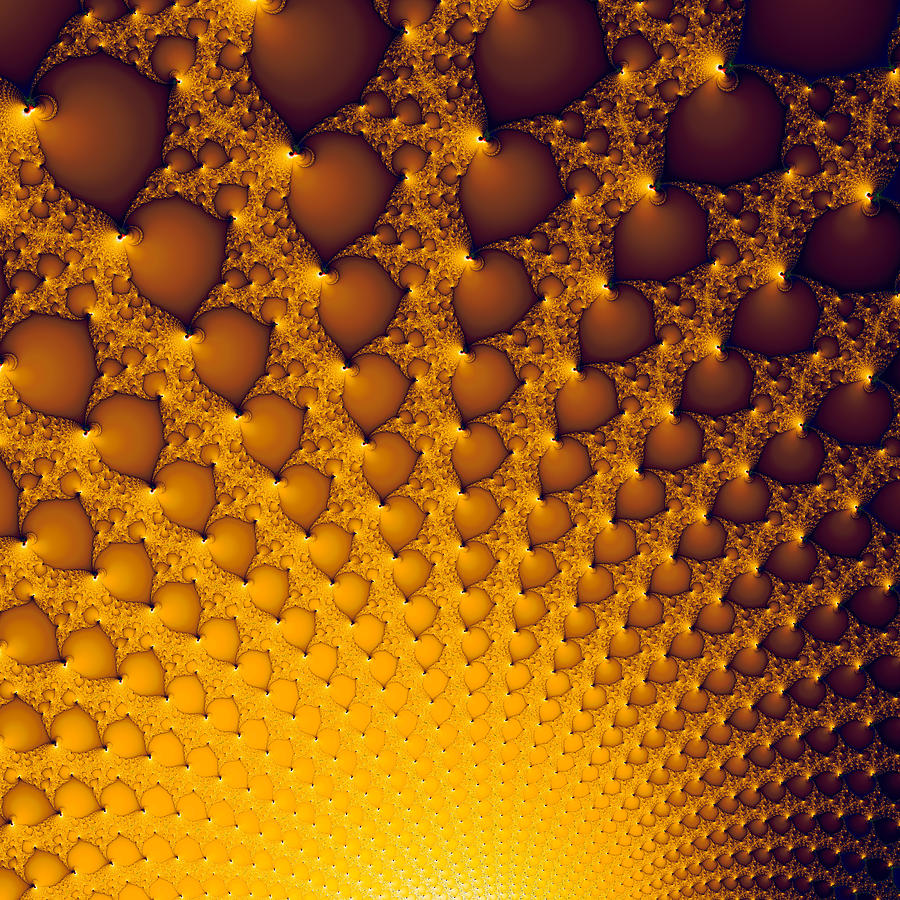 Abstract Digital Art - Golden light explosion digital artwork by Matthias Hauser