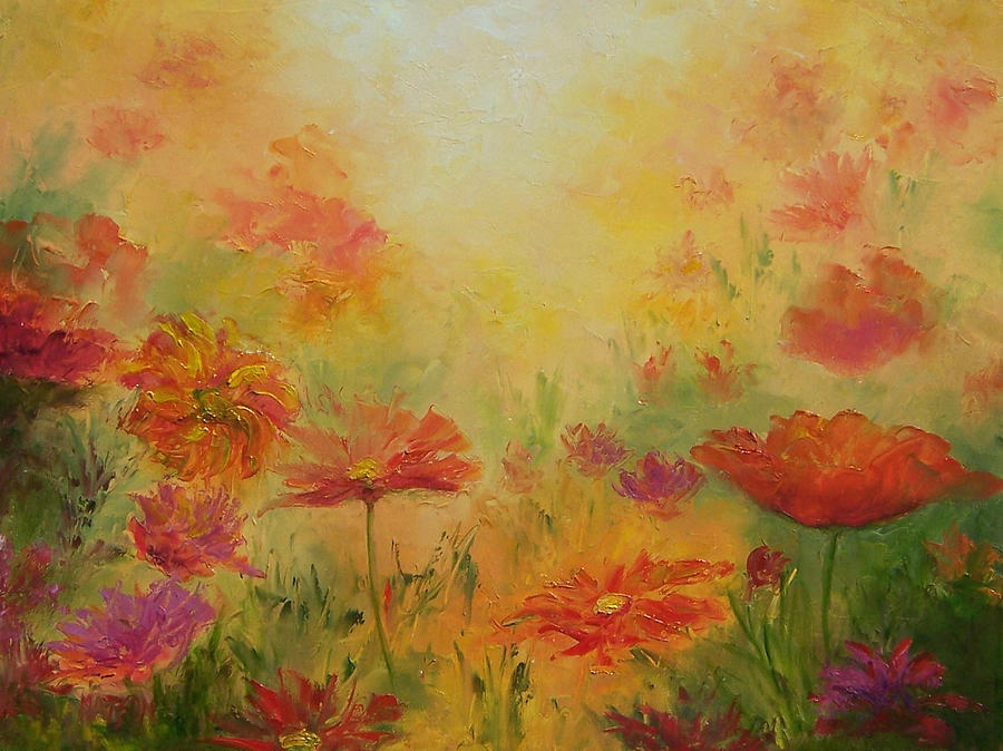 Poppy Painting - Golden Light - Poppies by Jan Matson