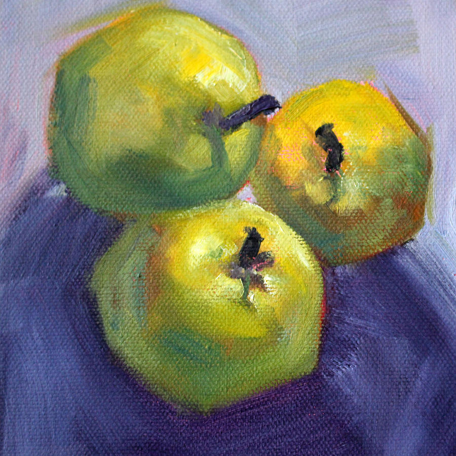 Pear Painting - Golden Light by Nancy Merkle