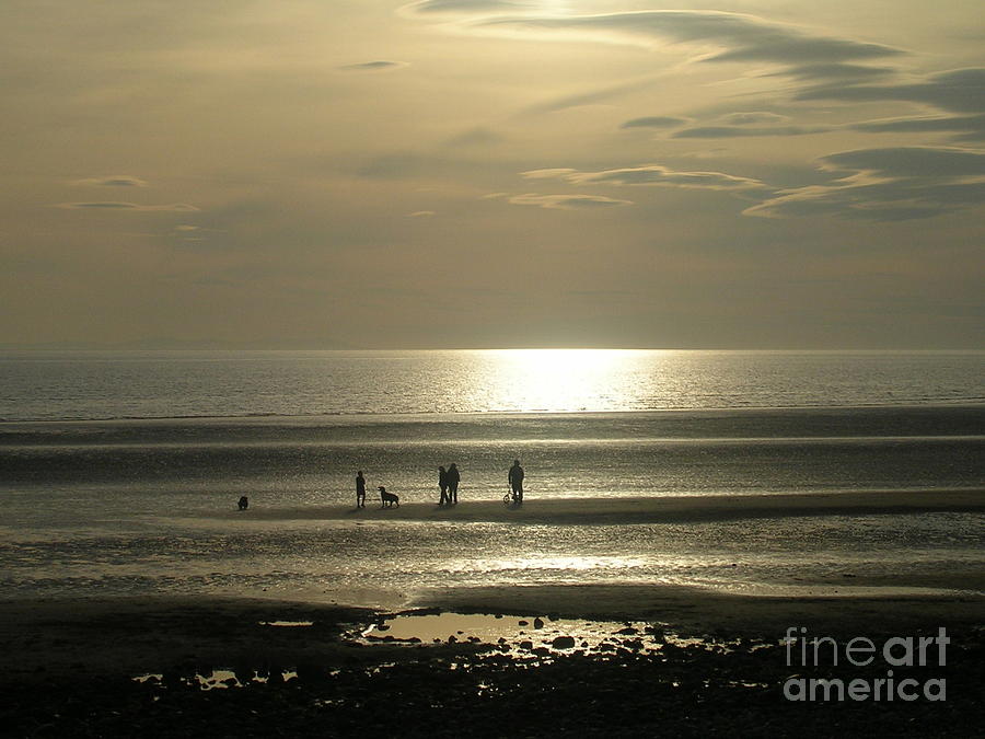 Sunset Photograph - Golden Light on Walney Beach by Avis  Noelle