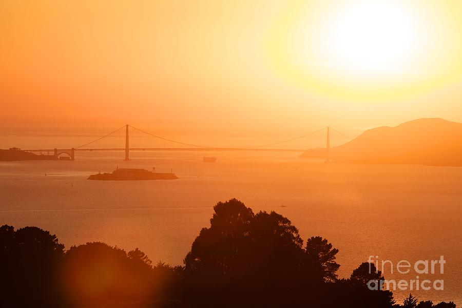 Golden Gate Bridge in Golden Light San Francisco California Photograph by Mel Ashar