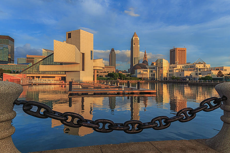 Golden Light Shines on Cleveland Photograph by Jared Perry 