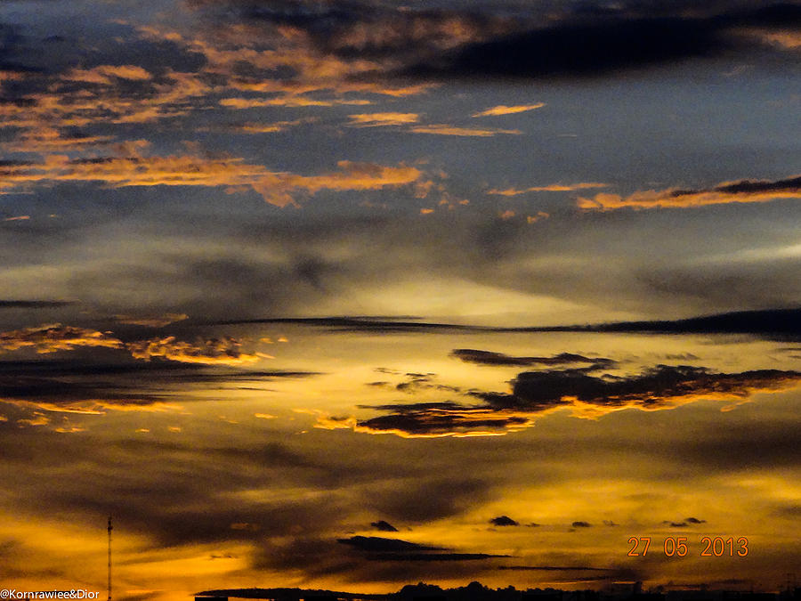 Sunset Photograph - Golden Lines by Kornrawiee Miu Miu Sunset Photograph - Golden Lines by Kornrawiee Miu Miu