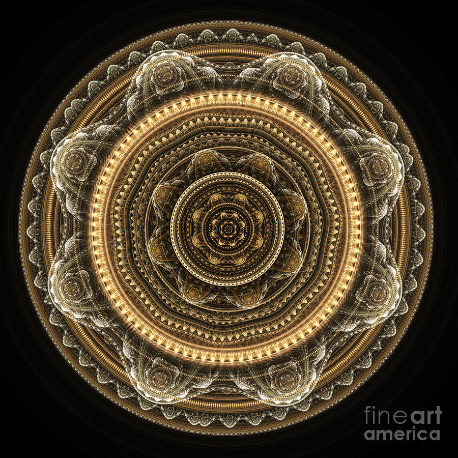 Golden Mandala Digital Art