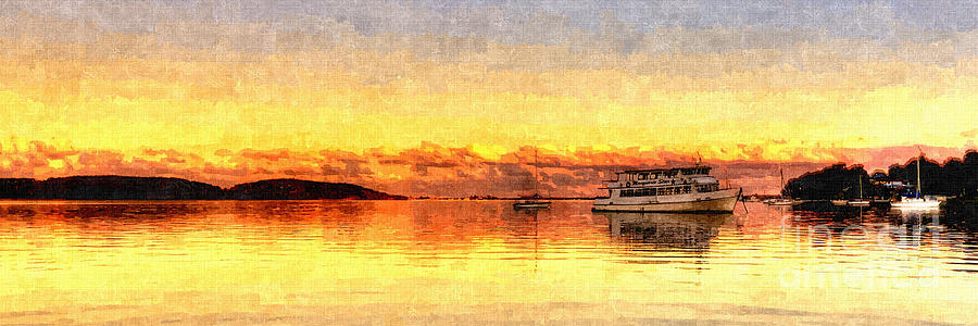 Golden Marine - Sunset Panorama Photograph by Geoff Childs