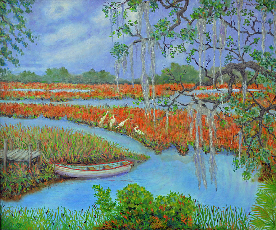 Golden Marsh 2 Painting by Dwain Ray