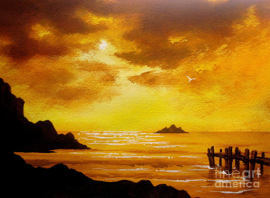 Impressionism Painting - Golden   Moments  by Shasta Eone