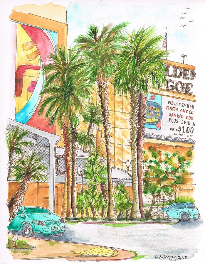 Golden Nugget Hotel and Casino Entrance, Laughlin, Nevada Painting by Carlos G Groppa