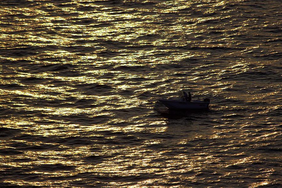 Boat Photograph - Golden ocean by Miroslava Jurcik