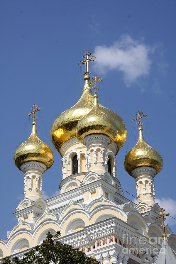 Golden Onion Domes - Church Yalta Photograph by Christiane Schulze Art