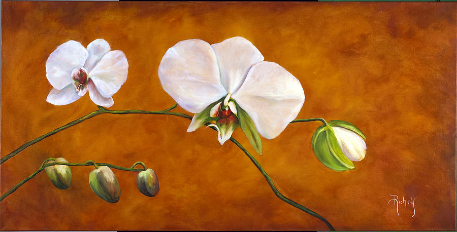 Floral Painting - Golden Orchids by Suzie Richey