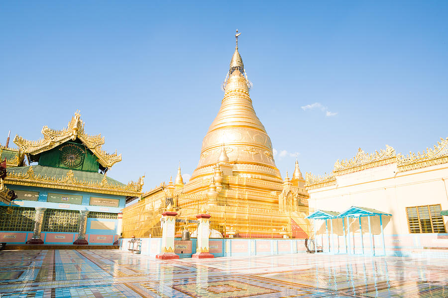 Golden pagoda on Sagaing hill - Mandalay - Myanmar Photograph by Matteo Colombo