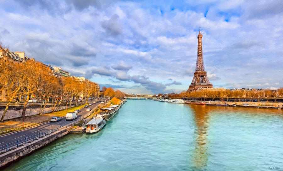 Golden Paris - Eiffel Tower On The Seine Photograph by Mark Tisdale
