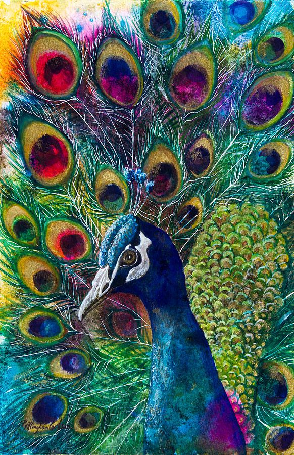 Golden Peacock II Painting by Patricia Allingham Carlson